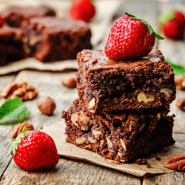 Schoko-Erdbeerbrownies