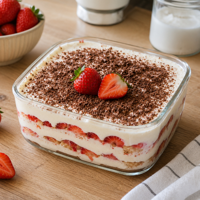 Low-Carb Erdbeer-Tiramisu