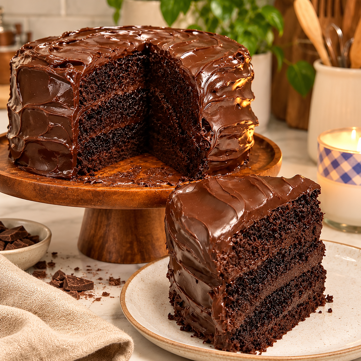 Schokotorte mit Schokofüllung